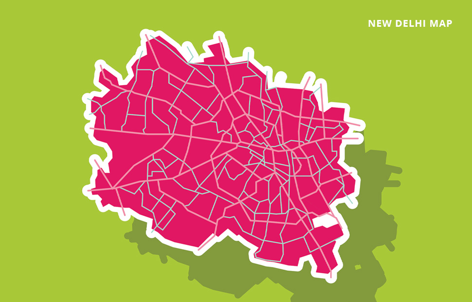 Delhi Map - Experince Delhi in 72 hours